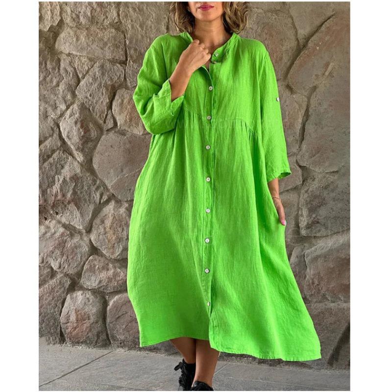 Женское повседневное платье на пуговицах