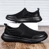 Men's Shoes Summer Mesh One-pedal Casual Shoes Non-slip Breathable Soft-soled Black Shoes Lightweight Walking Men