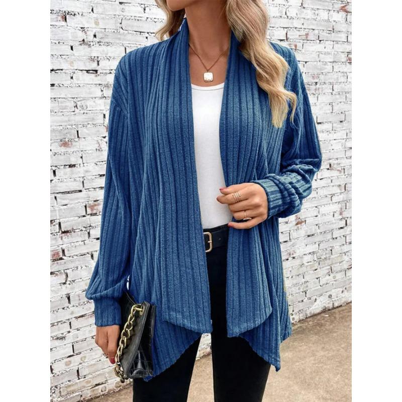 Autumn and Winter Women's Cardigan Long Sleeve Solid Colour Loose Jacket