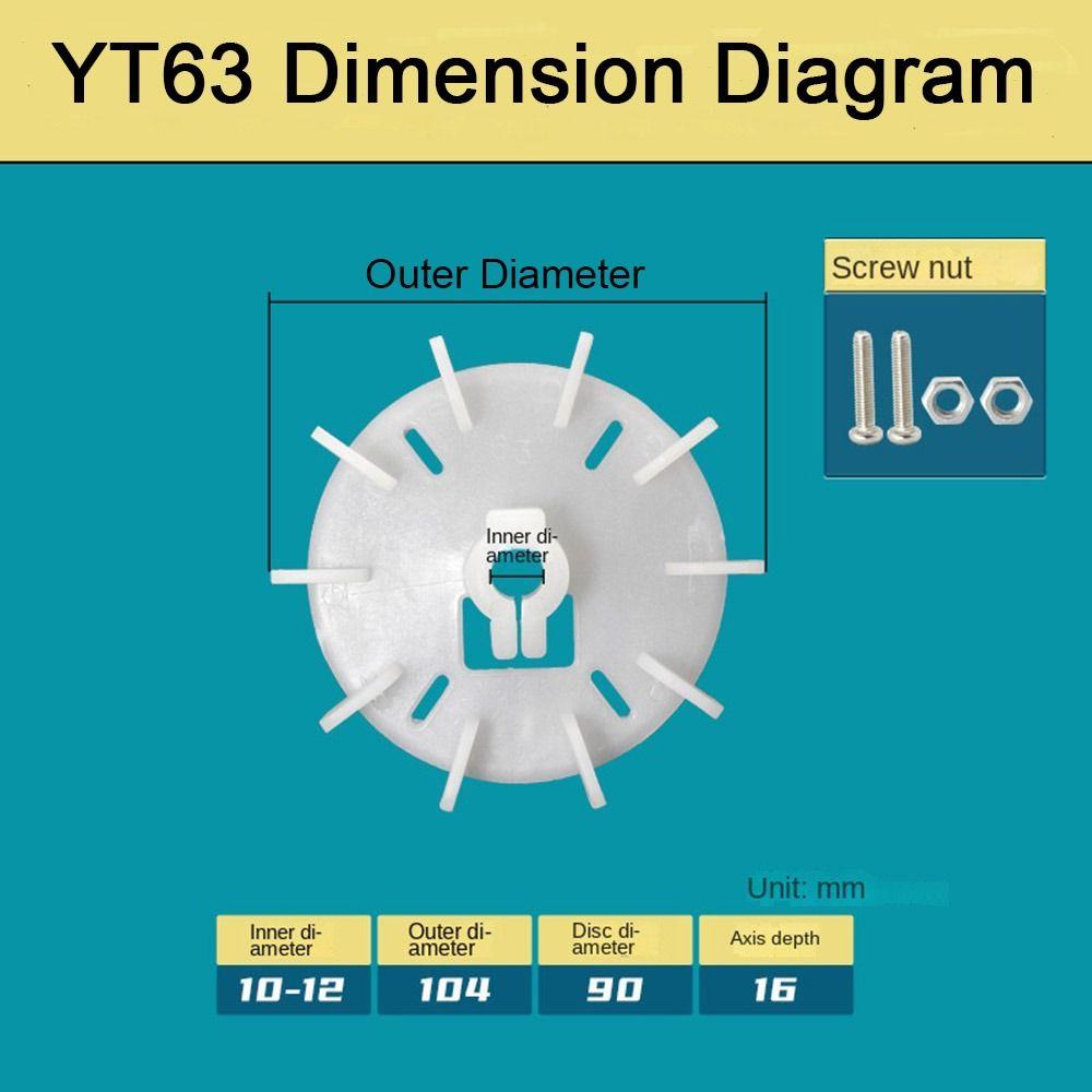 YT-63 Вентилятор Лопастной тип крепления мотора Аксессуары для мотора Высокотемпературный пластиковый мотор Вентилятор охлаждения мотора вентилятора