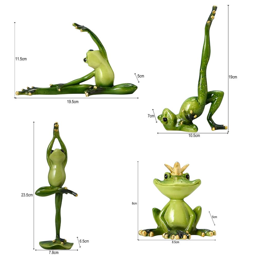 Лягушка Орнамент Полимерные изделия Скульптура лягушки Статуя Лягушки для йоги Фигурка Декор AVE