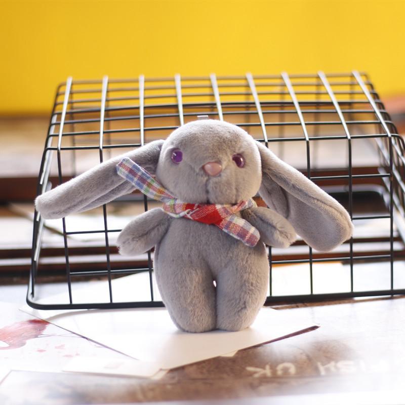 Adorable Plush Bunny Keychain Mini Stuffed Toy Cute Rabbit Bag Charm Pp Cotton