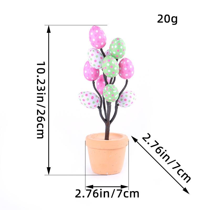 2025 Easter Fake Egg Plant Pot Cartoon Printed Eggs Easter Desktop Decor Ornament Easter Party Decoration Home Festival Decor