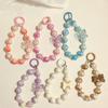 Sweet Bowknot Phone Chain Bicolor Beads Earphone Case Pendant Car Key Ring Bag Decor