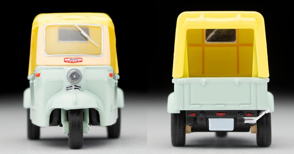 Tomica Limited Vintage 164 LV-143d Daihatsu Midget Yellow GreenBeige with Figure Completed Product 314998