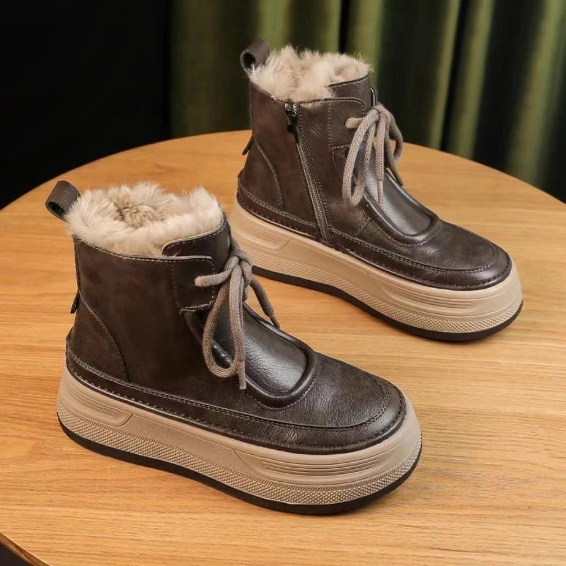 Autumn and Winter New Women's Shoes Platform Velvet Martin Boots Casual Fashion Sports Cotton Boots Snow Boots Cloth