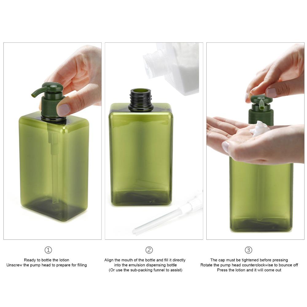 3Pcs 280ml Capacity Pump Bottle Press Bottle Travel Bottle Refillable Lotion Container For Travel