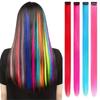 1 шт. синтетические длинные прямые накладные волосы на клипсах разноцветные накладные волосы для женщин ежедневные праздничные аксессуары для вечеринок