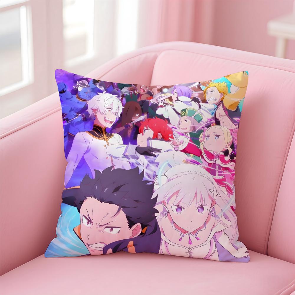 Эмоциональная R-Rezero Начинаем жизнь в другом мире Чехол на подушку Наволочка Мягкая приятная ткань и скрытая молния