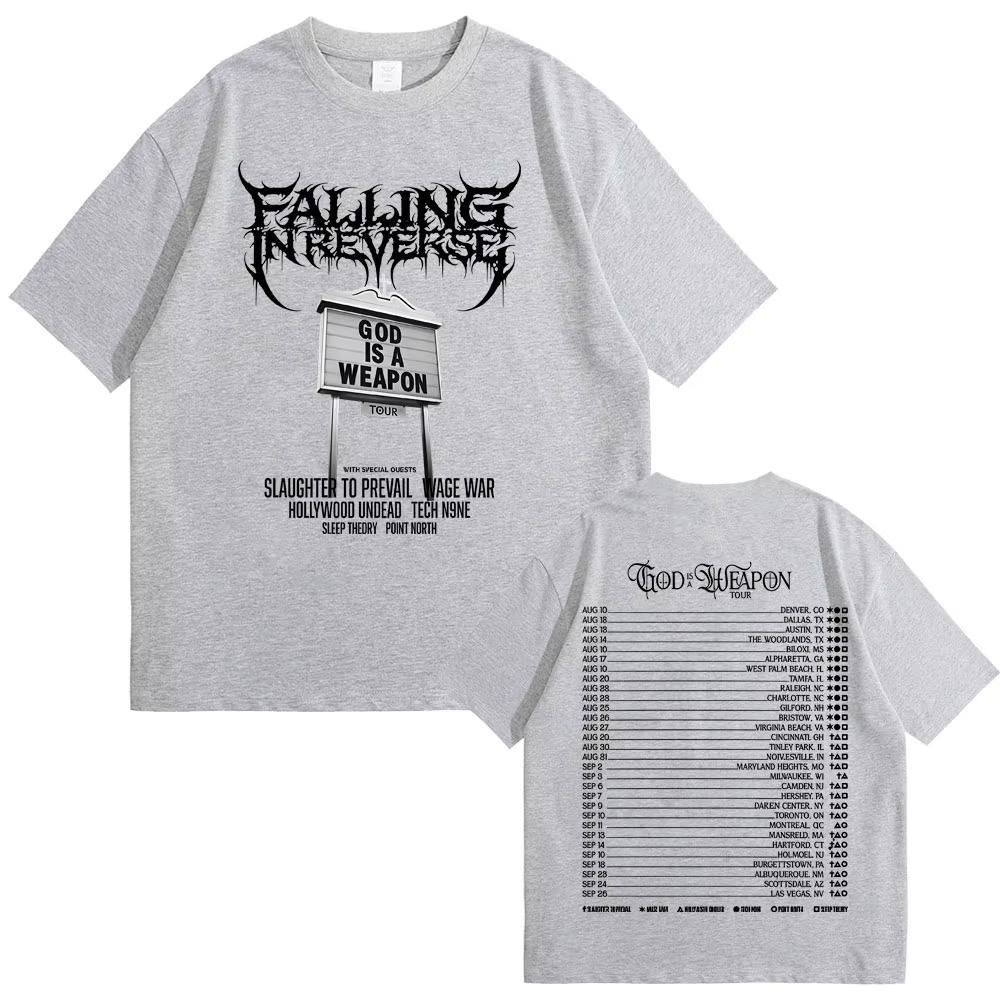 Falling in Reverse 2026 World Tour Summer T Shirt, Unisex Loose Streetwear Men's Vintage Short Sleeve T-shirt