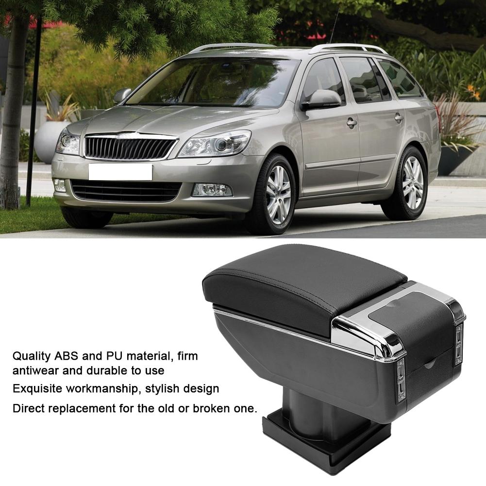 Черный центральный ящик для хранения в подлокотнике подходит для Skoda Octavia A5 Аксессуар для салона автомобиля