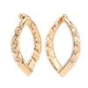 French-style diamond-patterned twisted drop earrings Champagne gold geometric earrings fully encrusted with zirconia Light luxury commuter earrings