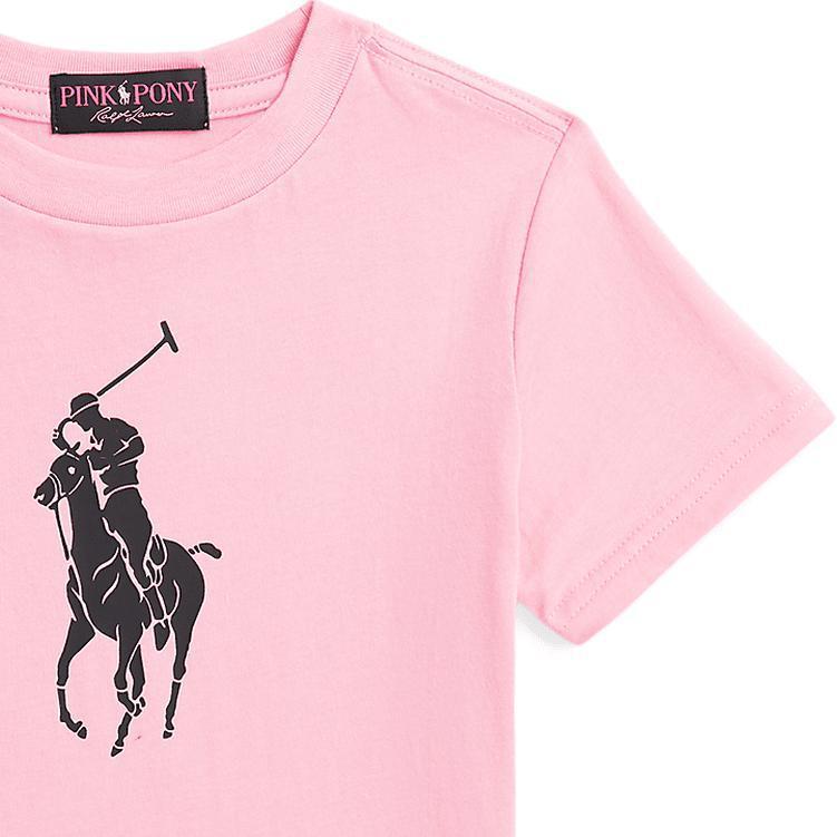 Повседневная футболка Polo Ralph Lauren FW24 обычного кроя с круглым вырезом и короткими рукавами, розовая, для детей, детские топы CWPOTSHB8020939-650