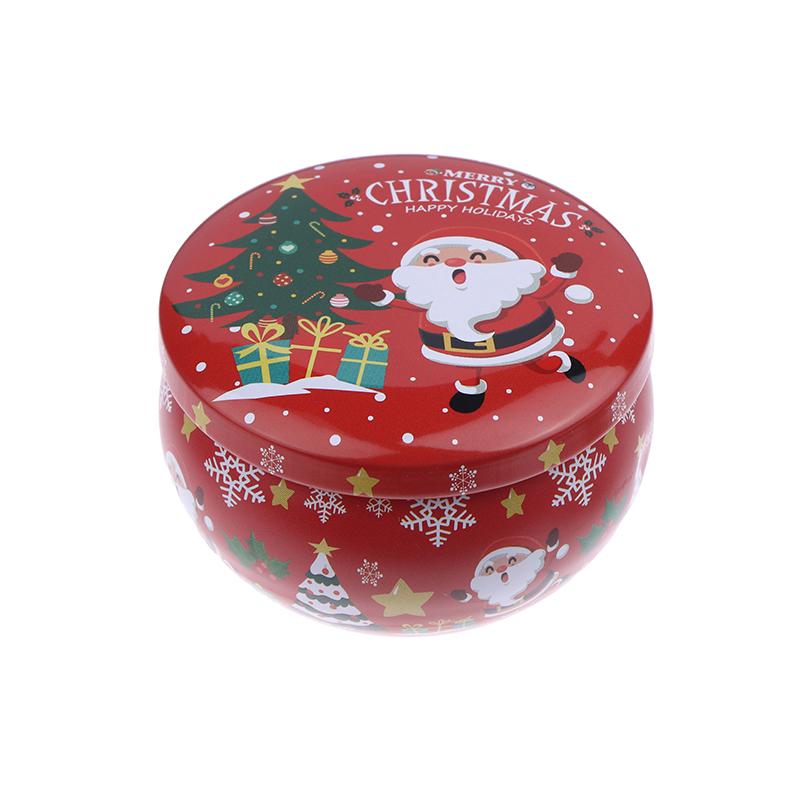 Christmas Tinplate Jars Coffee Tea Spice Candy Jewelry Storage Case Candle Making Containers Decorations Box Party Gift Jars