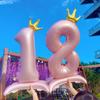 42inch Crown Decor Pink Aluminum Foil Digital Balloon Number Balloon For Birthday Party Decoration Supplies Girls Birthday Favor