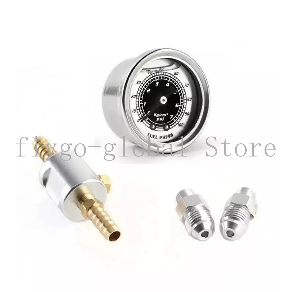 YC100917 Fuel Pressure Gauge Liquid 0-160 psi Oil Press Gauge Fuel Gauge White Face Universal 1/8 NPT