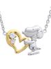 Ожерелье Snoopy SNOOPY Open Heart HUG Hug Pendant, подлинное, с полировкой, для женщин (Обернутая ткань)