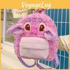 Cute Pink Cartoon Angel Flower Decor Plush Backpack For Students Use Daily