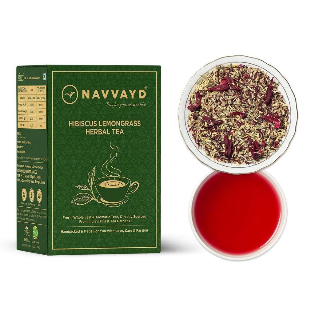 Herbal Tea with Hibiscus and Lemongrass (100 G), Hibiscus Lemongrass Herbal Tea Navvayd