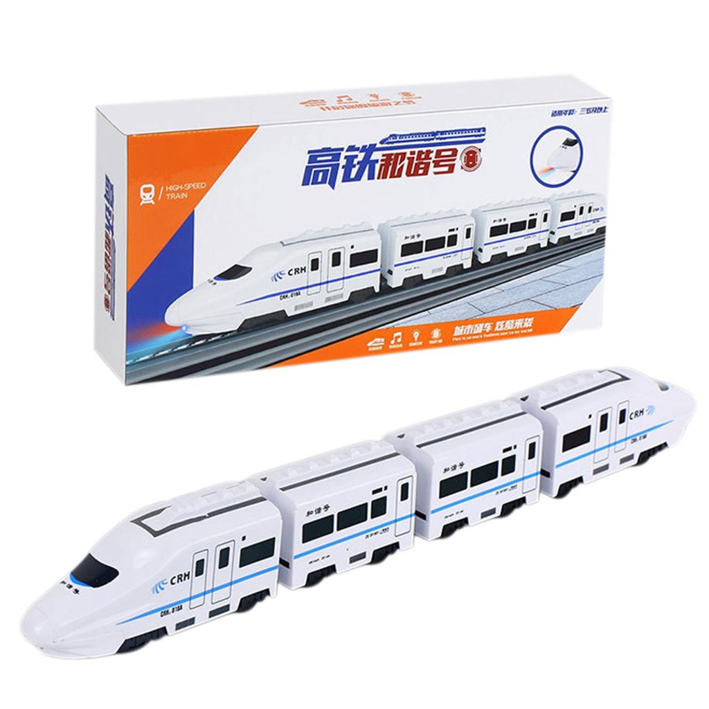 Kids DIY Simulation High Speed Railway Train Toy Car Electric Sound Light Model Train Educational Toys For Boys Girls Gift