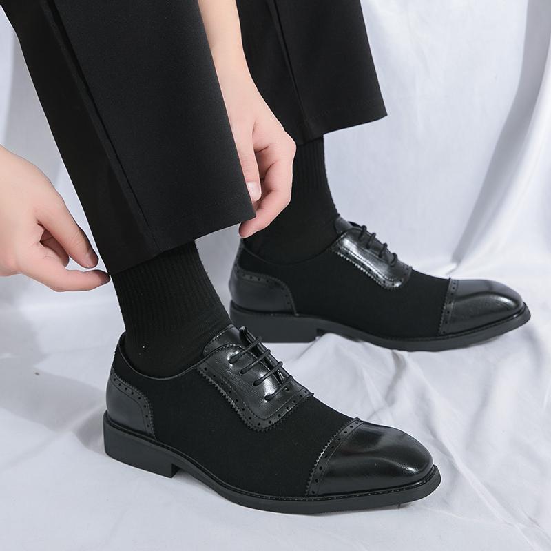 Patchwork Designer Style Oxfords Dress Shoes for Men New Business Casual Shoes Lace-up Leather Shoes for Men Wedding Party Shoes