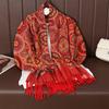 Thick Imitation Cashmere Jacquard Shawl Dual-Purpose Ethnic Style Fringed Shawl Atmosphere