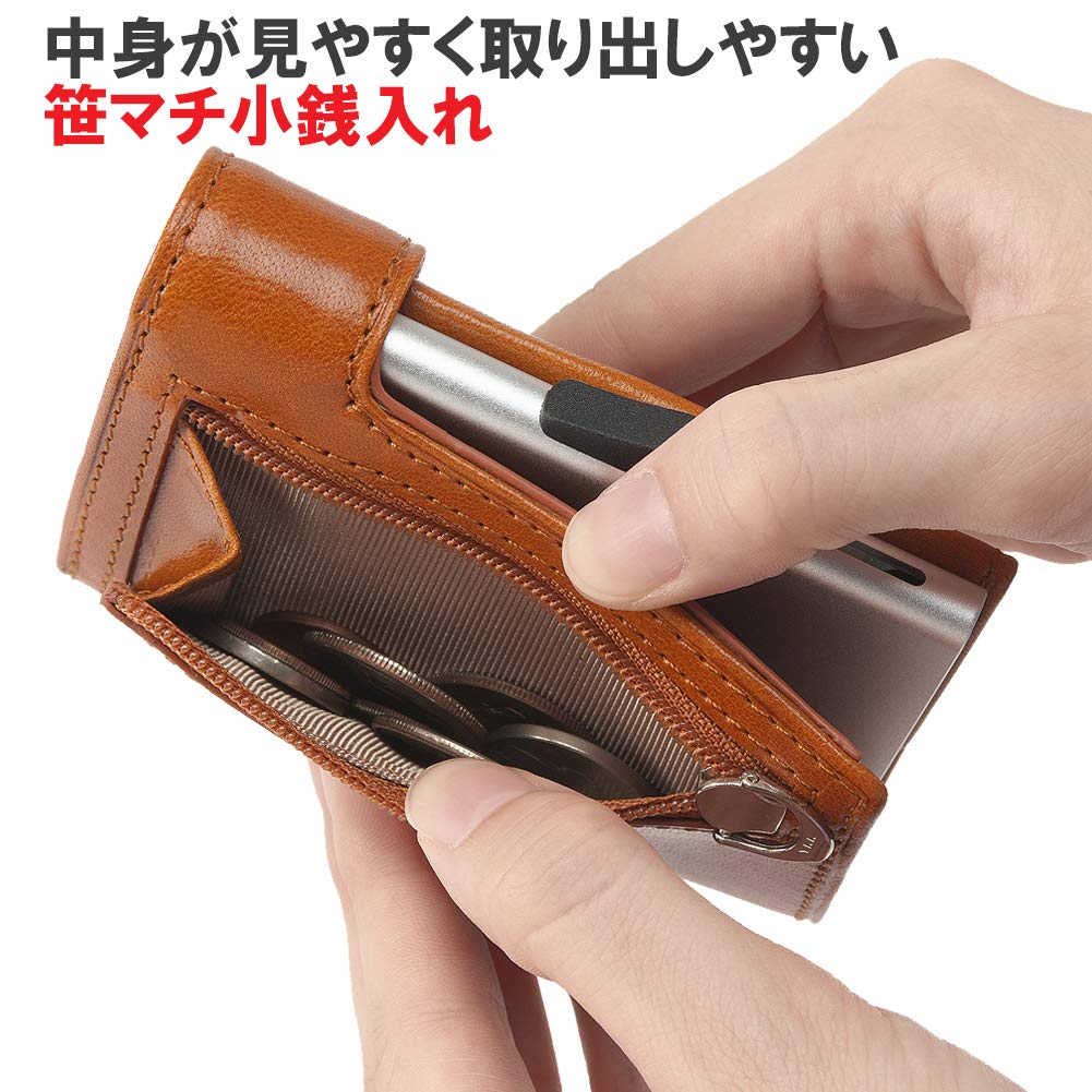 Italian Leather Aluminum Card Holder [Golbe] (Navy)