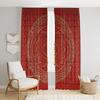 Beautiful Indian Bohemian Psychedelic Hippie Tree of Life Window Curtain Panels for Bedroom, Living(Red Golden Flower)