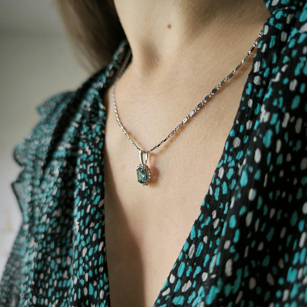 Серебряная подвеска с топазом Лондон Блю 0.746ct (2188544)