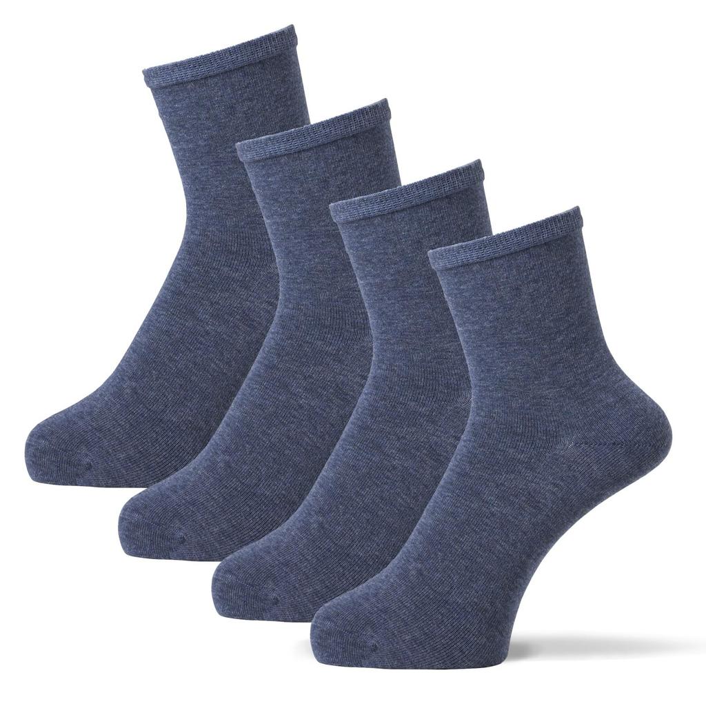 Okamoto Comfortable Cotton Crew Solid Cotton Loose Elastic Fits Product 646270 Women's Socks, 4-Pair Set, Color, 100% Inside, Cuffs, Most, Number