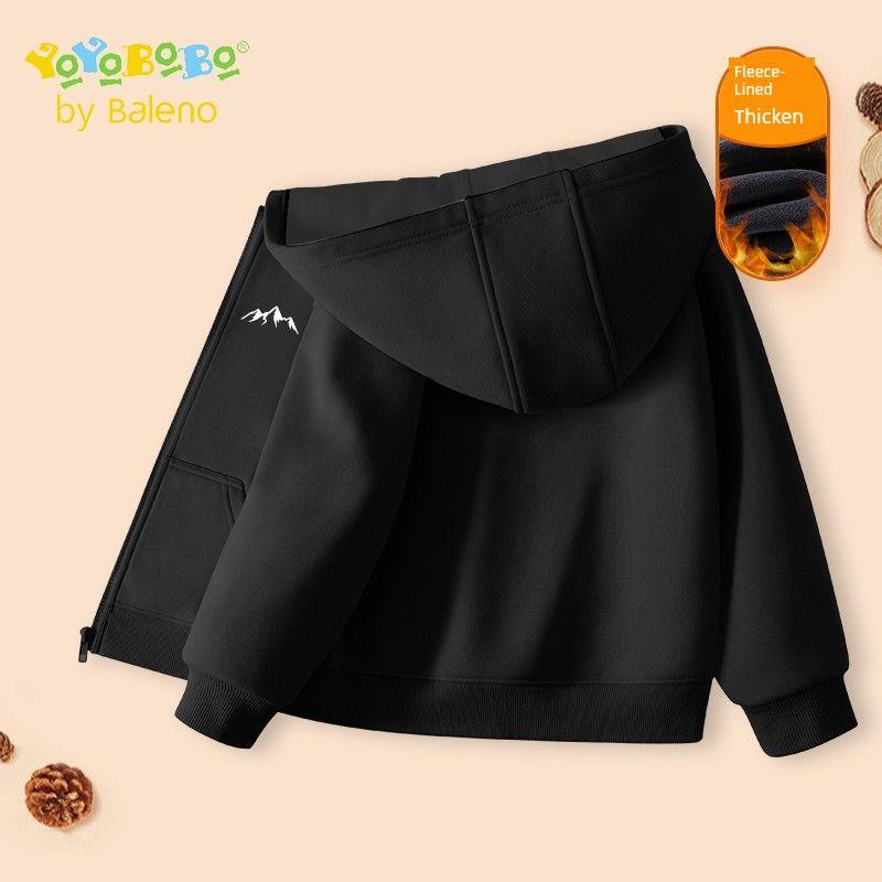 Baleno Kids Серия Ybb Детская куртка Осень и Зима Детский кардиган с капюшоном на флисовой подкладке Верхняя одежда для мальчиков