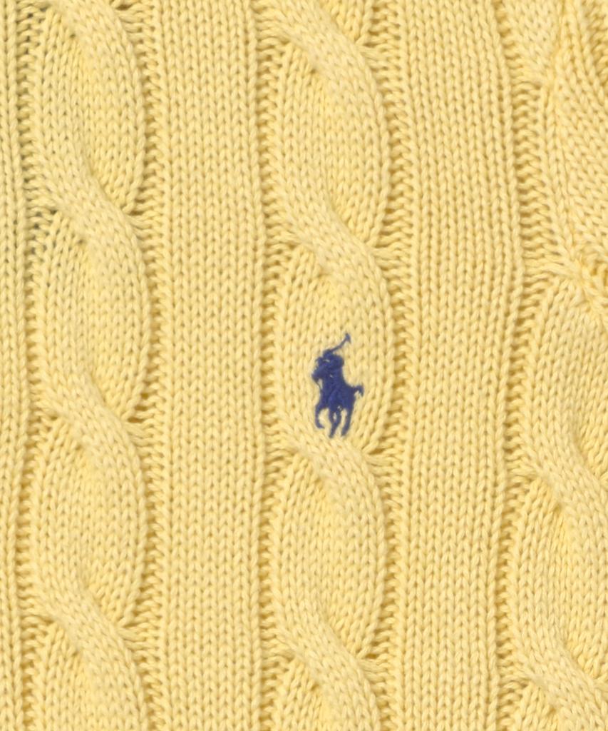 POLO RALPH LAUREN W Slim Fit Cable Knit Polo Shirt - Yellow