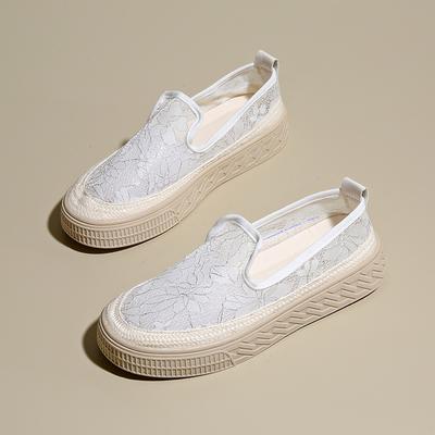 Модные летние женские кружевные лоферы CRLAYDK на плоской подошве, удобные слипоны для работы, повседневной носки, мокасины для ходьбы, женские рабочие нарядные туфли для вождения, лодочки