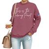 Women's Casual Fashion Round Neck Long Sleeve  Printed Sweatshirt