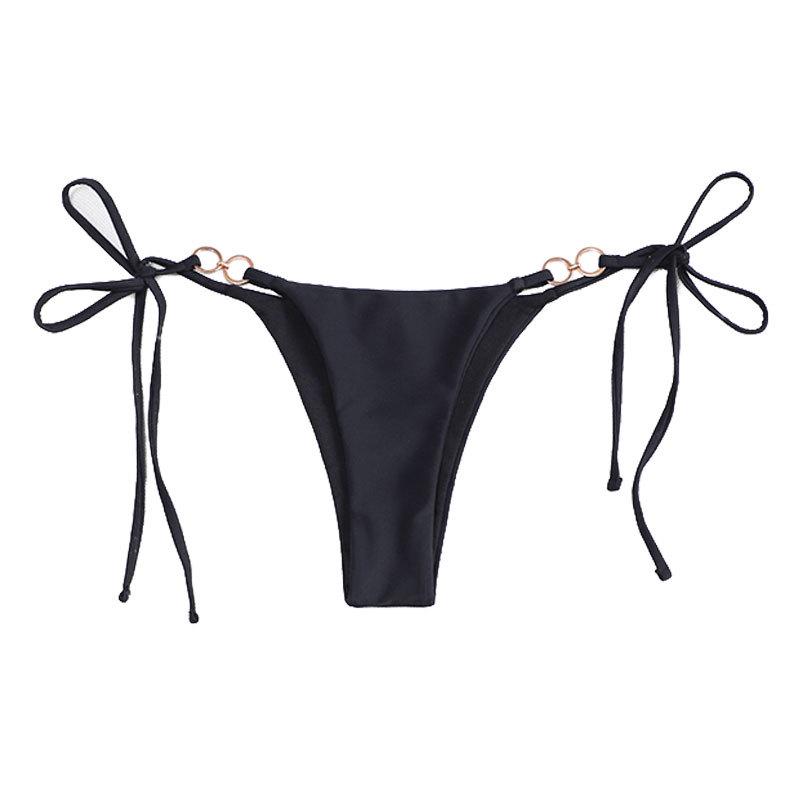 2024 Европейский и американский однотонный кружевной треугольный купальник на шнуровке и набор плавок