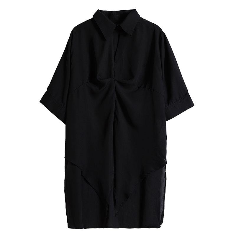 DIMANAF Женская блузка больших размеров, длинные рубашки, большие размеры, летние элегантные офисные женские топы, туника, свободная повседневная однотонная женская одежда 2024