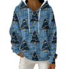 Women's Fashion Casual Christmas Print Pullover Long-Sleeve Hooded Sweatshirt