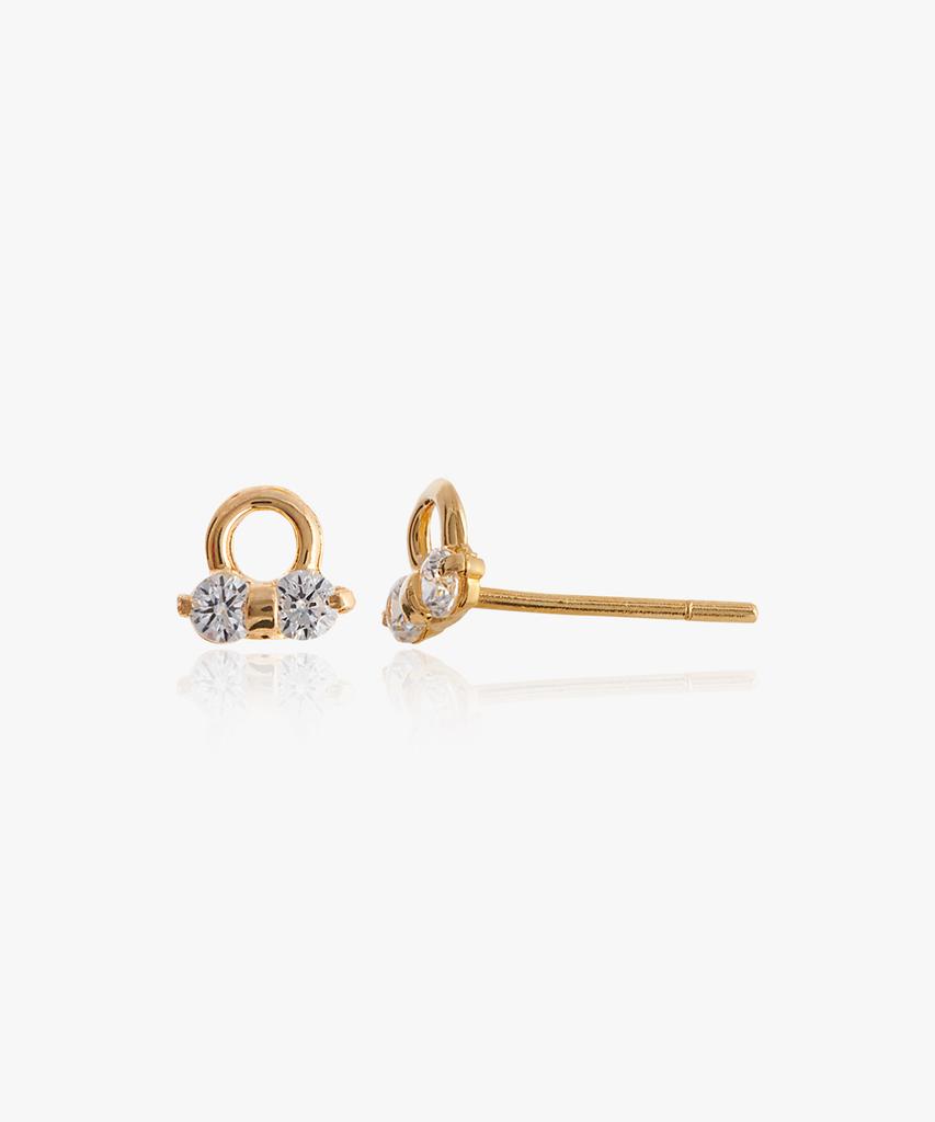 Helene Jewelry Серьги-гвоздики 14K Twinkle с кубическим цирконием