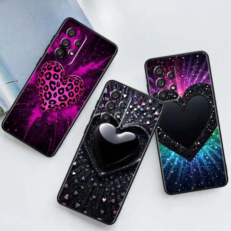 Роскошный чехол с дизайном "Любовь" для Samsung A41 A35 A34 A33 A32 A25 A24 A23 A21s A06 A05 A04 A03 Note 10 20 Ultra 5G Черный