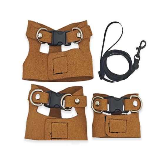 Комплект шлейки и поводка для бородатой агамы, шлейка из искусственной кожи для рептилий и ящериц с выдвижным поводком, трос для маленьких животных, аксессуары для прогулочного жилета