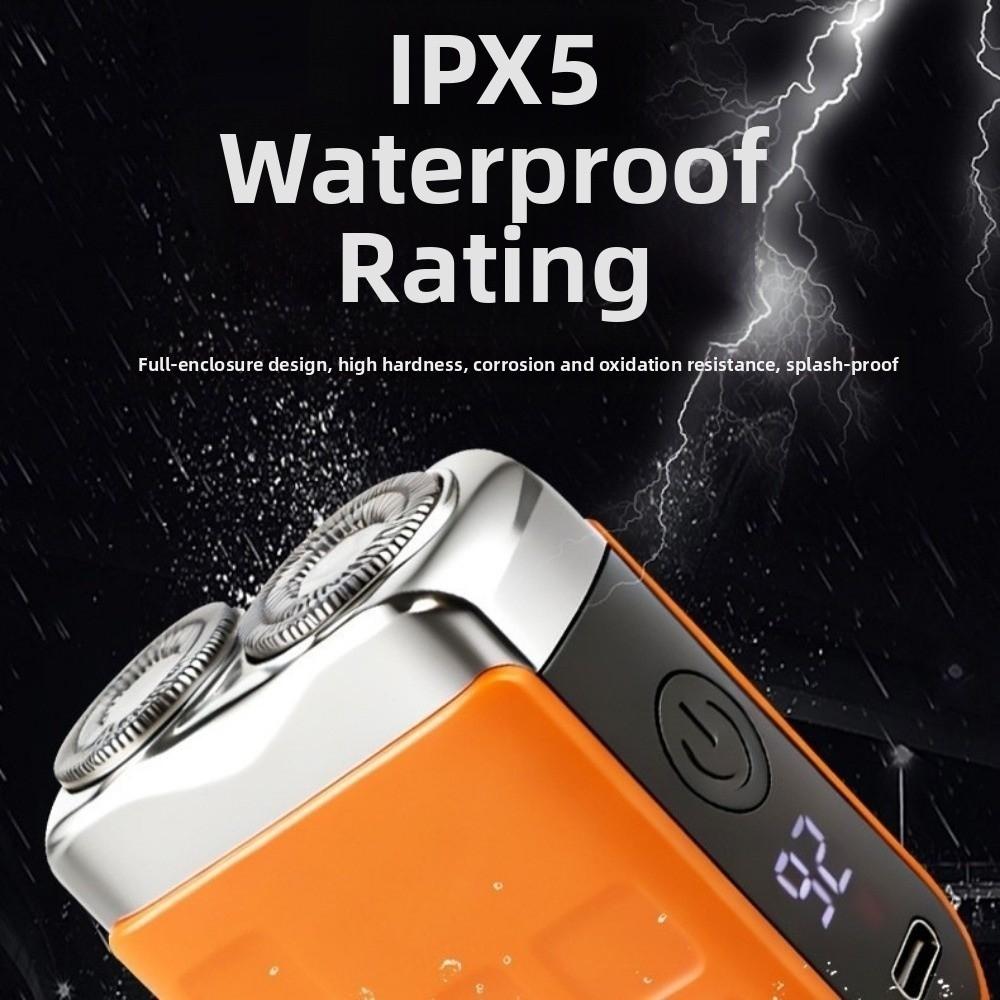 Type-C Charging Mini Electric Shaver Waterproof Design Portable Rotary Razor Smart Shaver  Husband