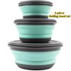 Портативная складная миска для кемпинга с крышками, силиконовая миска для кемпинга и путешествий, 3 шт., складные коробки для хранения еды для пеших прогулок, путешествий, кемпинга