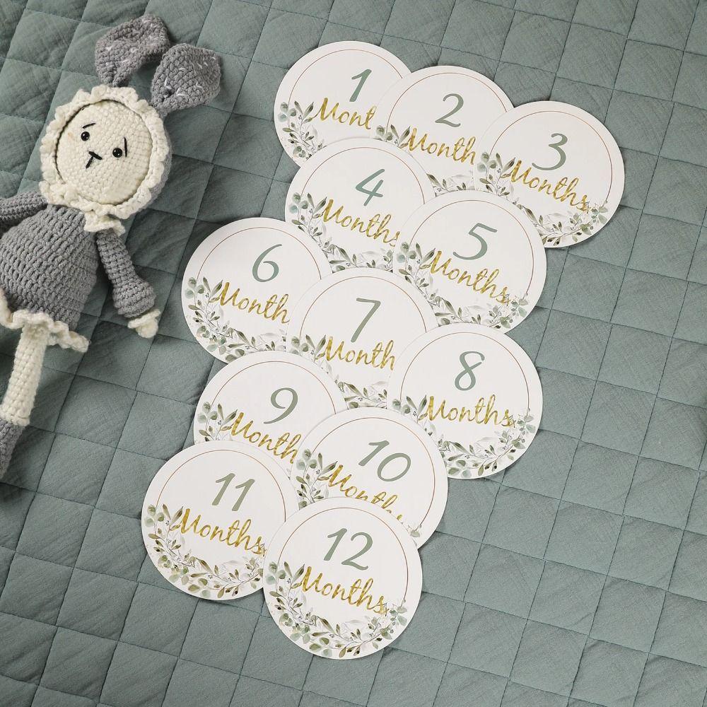 12pcs Number Milestone Photography Card Sturdy Newborn Gifts Baby Milestone Card Neonate