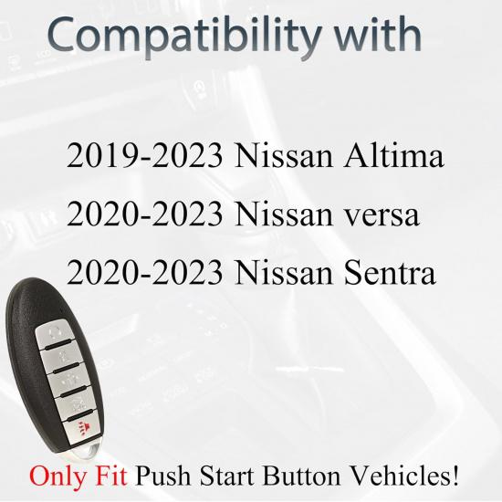Брелок Бесключевой Доступ Подходит для Nissan Altima Versa Sentra - Дистанционное Управление Кнопка СТАРТА Замена Ключа 5 Кнопок FCC: KR5TXN4, № детали 285E3-6CA6A