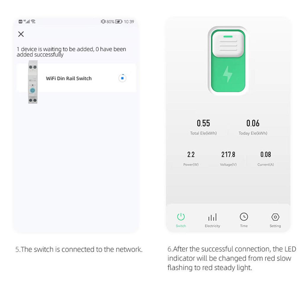 1 шт. WiFi интеллектуальный автоматический выключатель с измерением беспроводной пульт дистанционного управления выключатель для домашнего использования монтаж на DIN-рейку AC 90-300 В