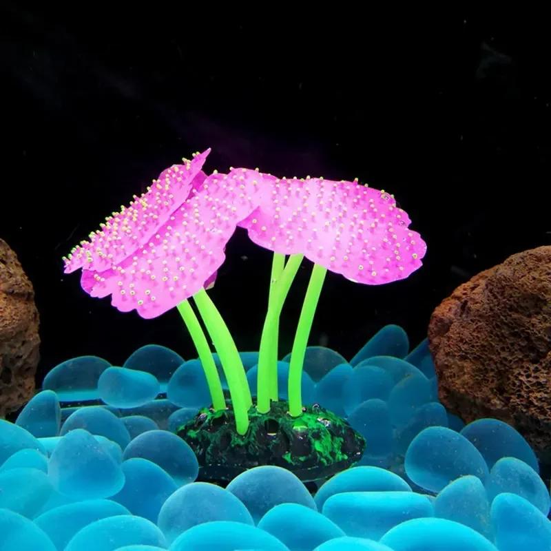 Aquarium Accessories Anemone Weed Fish  Accessories Plastic Decorate Decoration Simulate Artificial Glowing Plants Aquatic