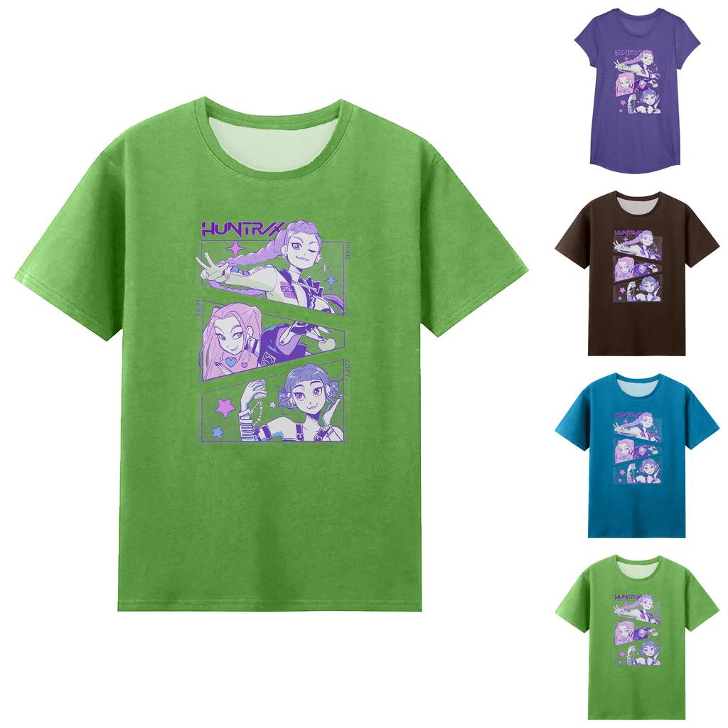 Футболка с короткими рукавами и круглым вырезом для мальчиков и девочек