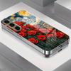 Позолоченный чехол для телефона из закаленного стекла, совместимый с Galaxy S26 S25 S24 S23 S22 Ultra Plus. Звездное небо и цветочный дизайн.