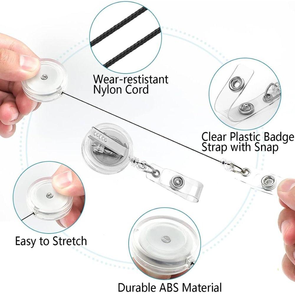 Забавный розовый значок-катушка с зажимом-аллигатором, выдвижной держатель для бейджа, аксессуары для бейджа, нескользящий держатель для ID-карты, студента-медсестры
