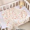 Cartoon Print Double Layer Crinkle Muslin Baby Swaddle Blanket